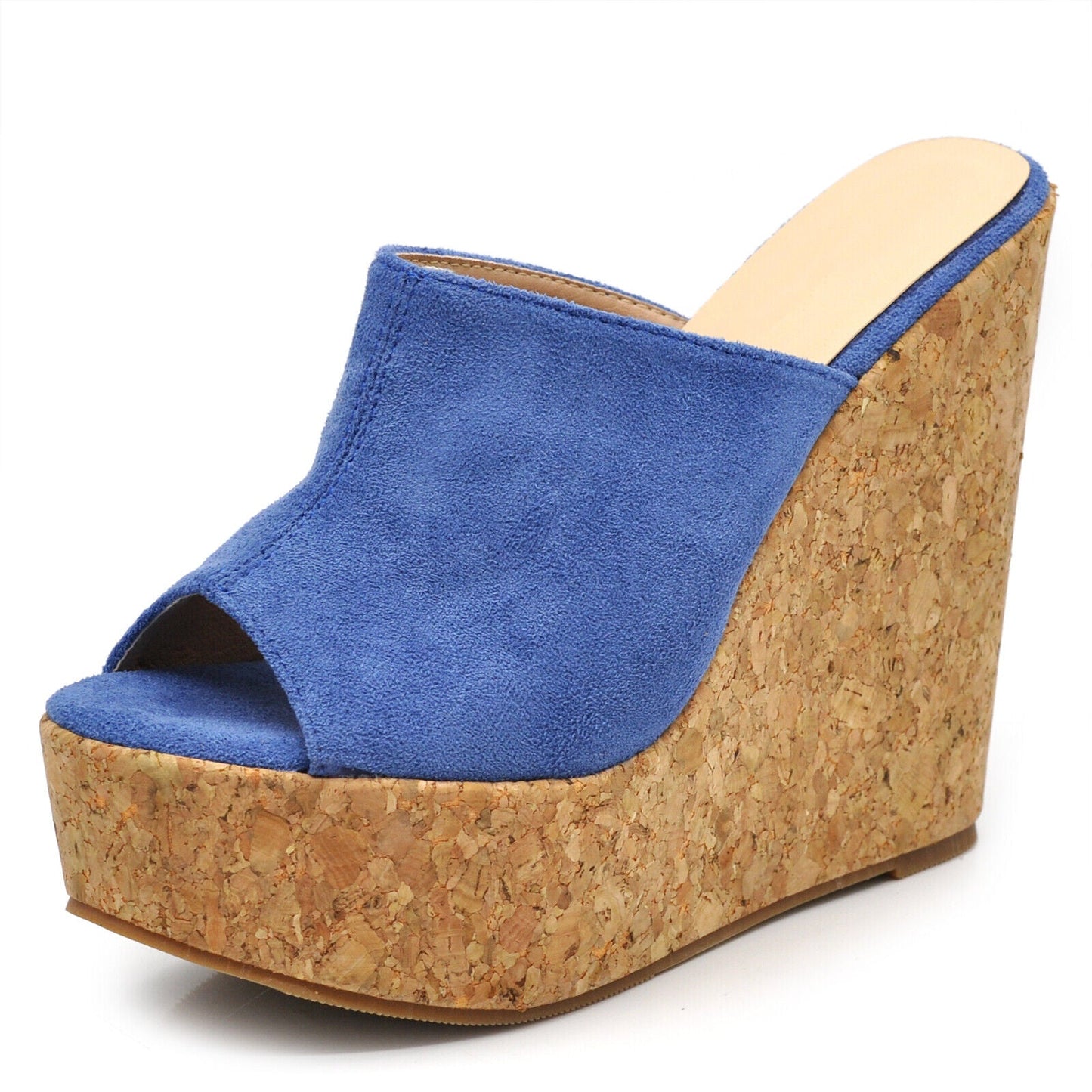 Scarpe Sandali Ciabatte Zoccoli Da Donna Con Zeppa Alta Simil Sughero 2801