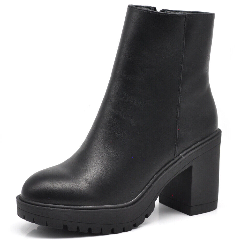 Stivali Stivaletti Tronchetti Da Donna Con Tacco Platform Zeppa MP650 nero beige