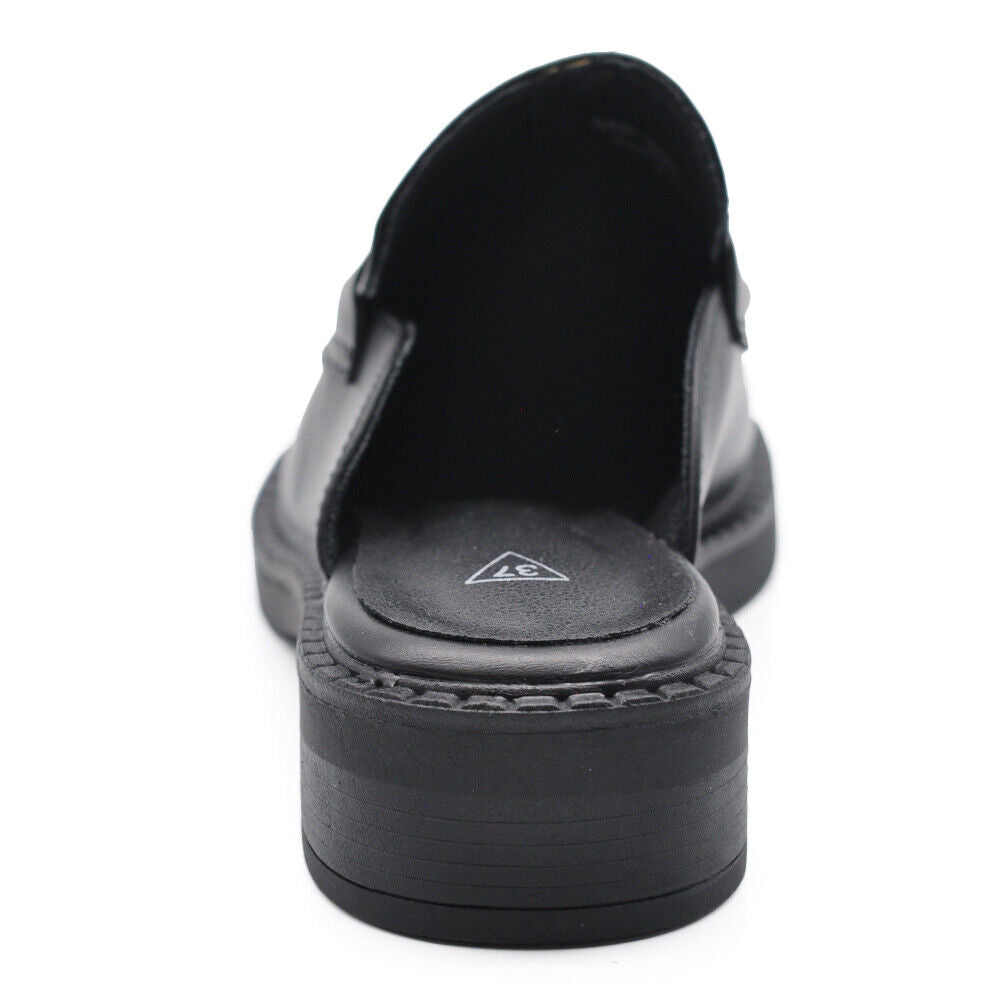 Scarpe Mule Mocassini Sandali Ciabatte Da Donna MP302-12 nero beige
