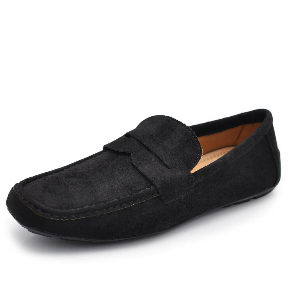 Scarpe Da Uomo Mocassini Morbidi Camoscio Sintetico 2Y219-2Y nero blujeans camel grigio