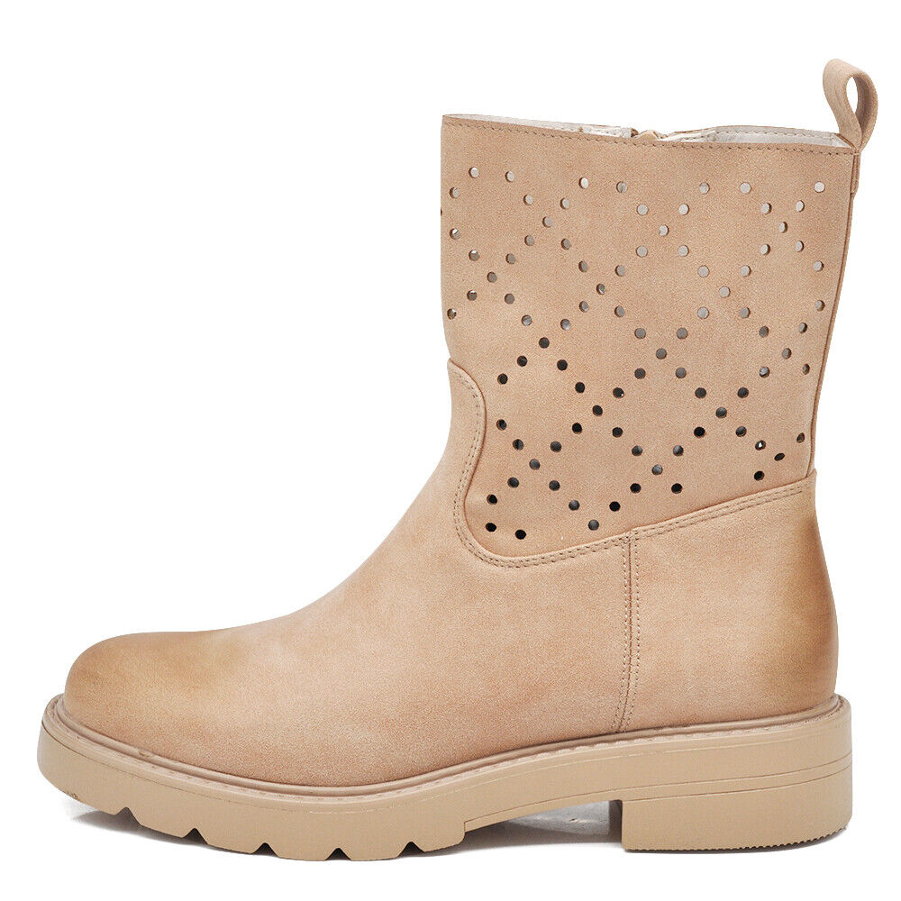 Stivali Stivaletti Catena staccabile Biker Primaverili Estivi Da Donna D7910