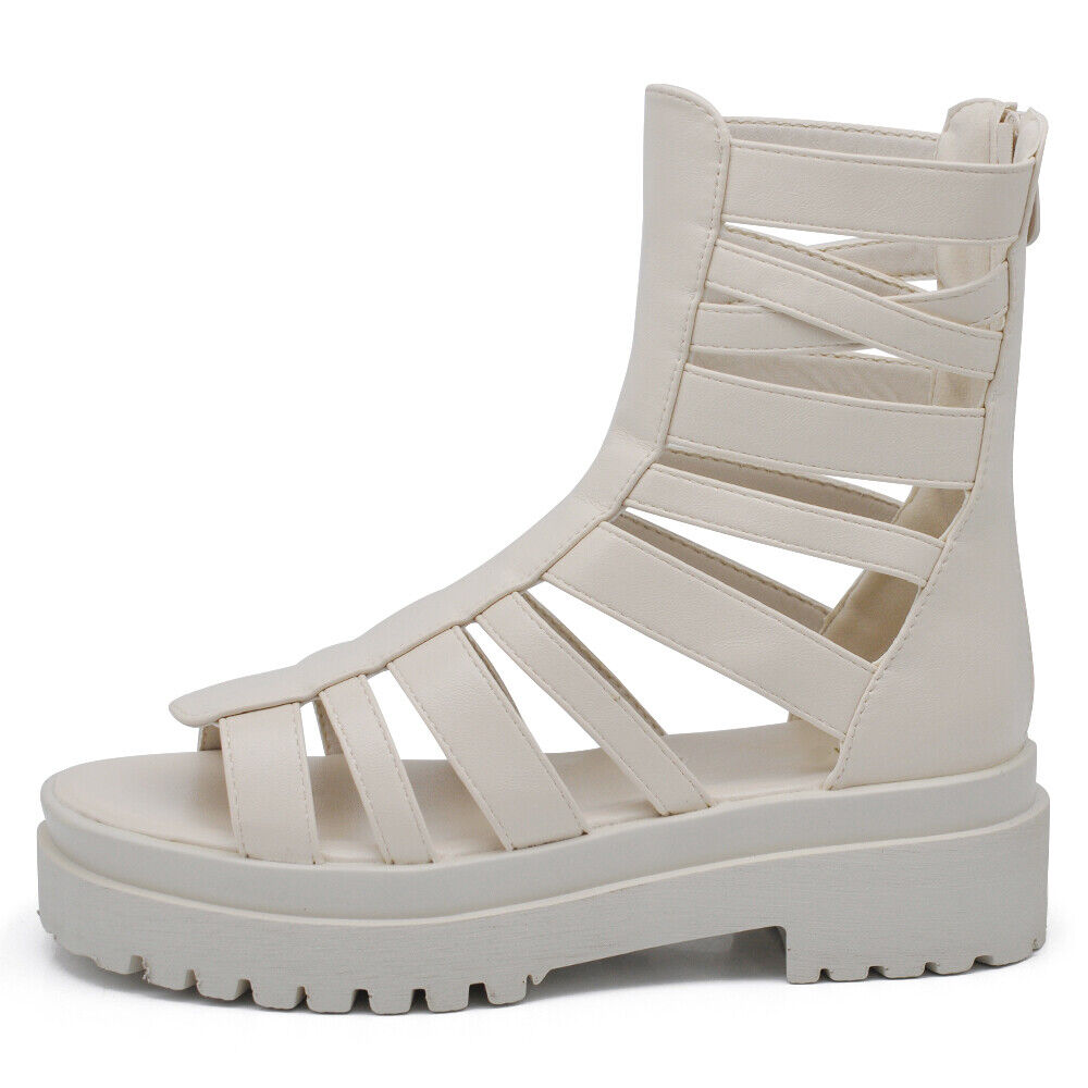 Stivali Estivi Scarpe Sandali Gladiatore Da Donna Con Platform S674-1 nero