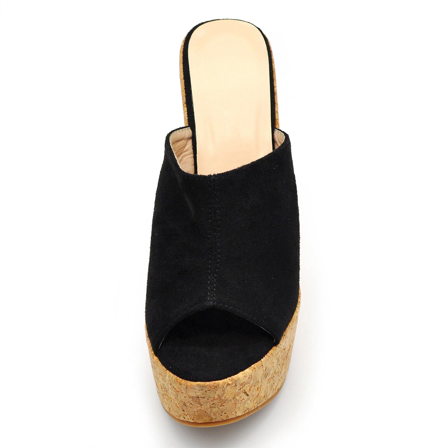 Scarpe Sandali Ciabatte Zoccoli Da Donna Con Zeppa Alta Simil Sughero 2801