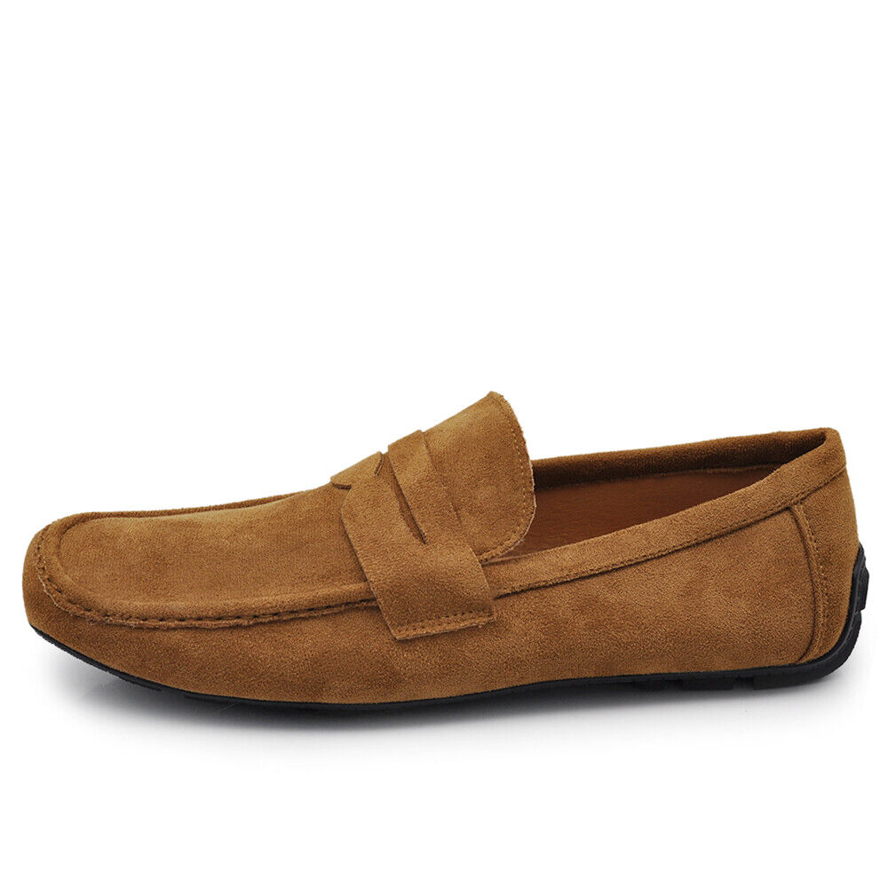 Scarpe Da Uomo Mocassini Morbidi Camoscio Sintetico 2Y219-2Y nero blujeans camel grigio