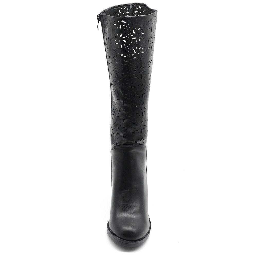 Stivali Camperos Primaverili Estivi Da Donna Tacco Grosso Traforati Alti MP315-2