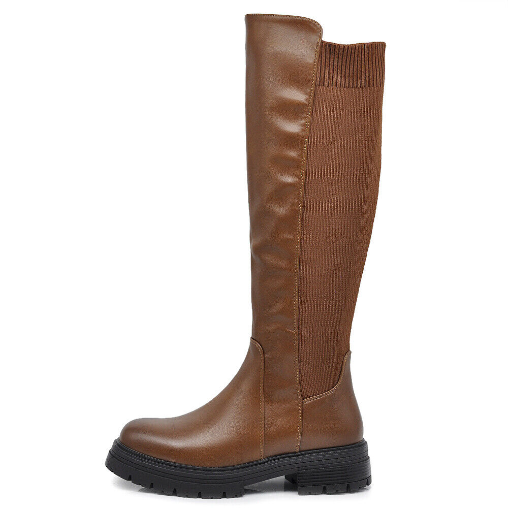 Stivali Biker Motociclista Al Polpaccio Da Donna Con Tessuto Stretch G670