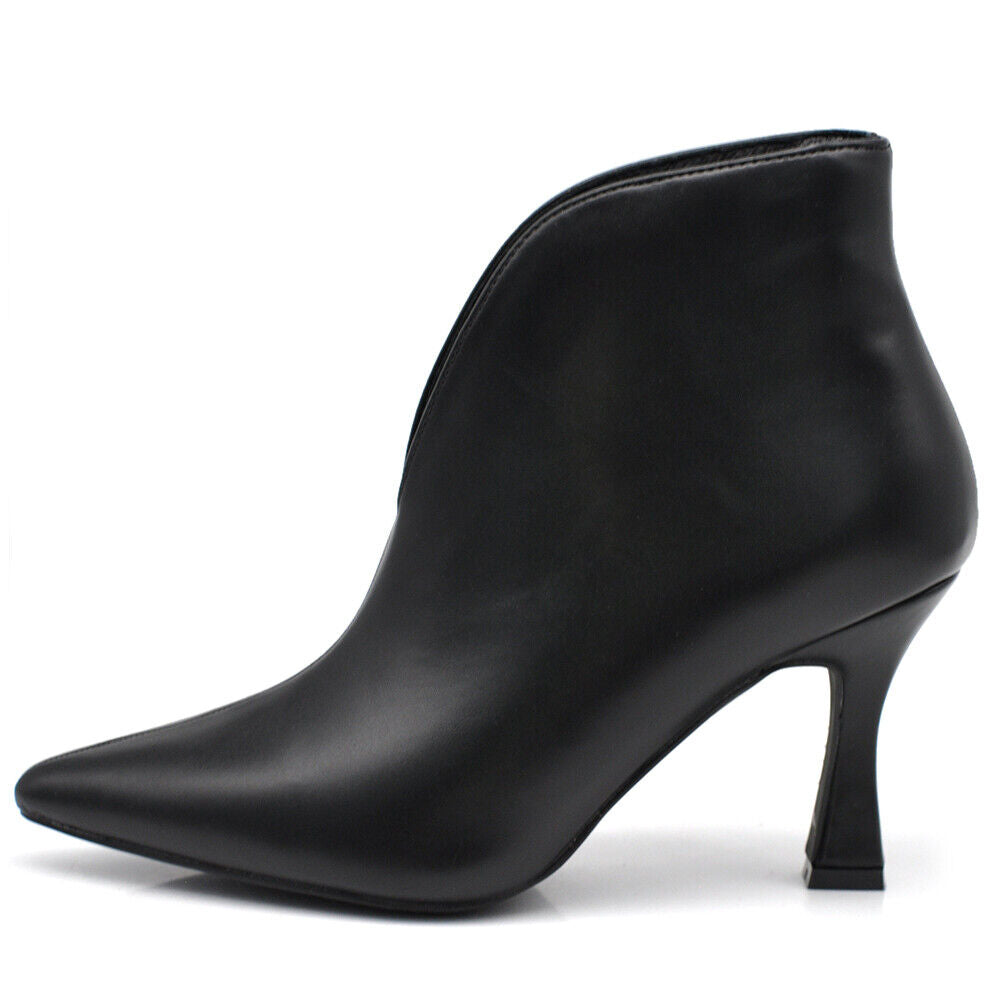 Scarpe Stivali Stivaletti Tronchetto Da Donna Con scollo a V Tacco Punta 9624-2