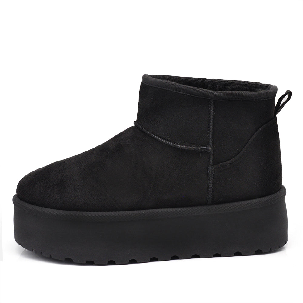 Stivali Mammut Camoscio Pelosi Con Pelliccia Pelo da Donna Doposci Platform 85-62 nero marrone