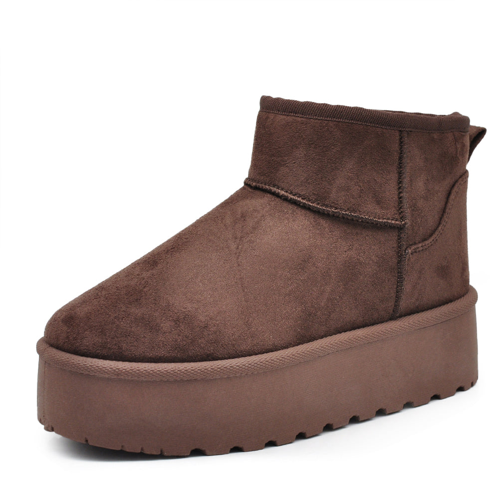 Stivali Mammut Camoscio Pelosi Con Pelliccia Pelo da Donna Doposci Platform 85-62 nero marrone