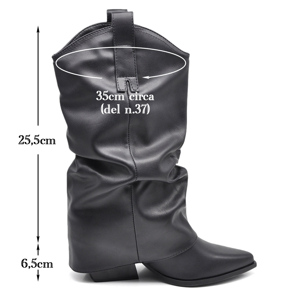 Scarpe da Donna Stivali Stivaletti Arricciati Con Ghette A Punta G695