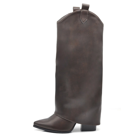 Stivali in ghetta A Punta Westen Con Tacco Alto in Ecopelle Da Donna A9519