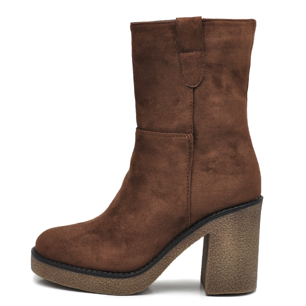 Stivali Stivaletti Tronchetti Da Donna Con Tacco Platform Zeppa CH2335