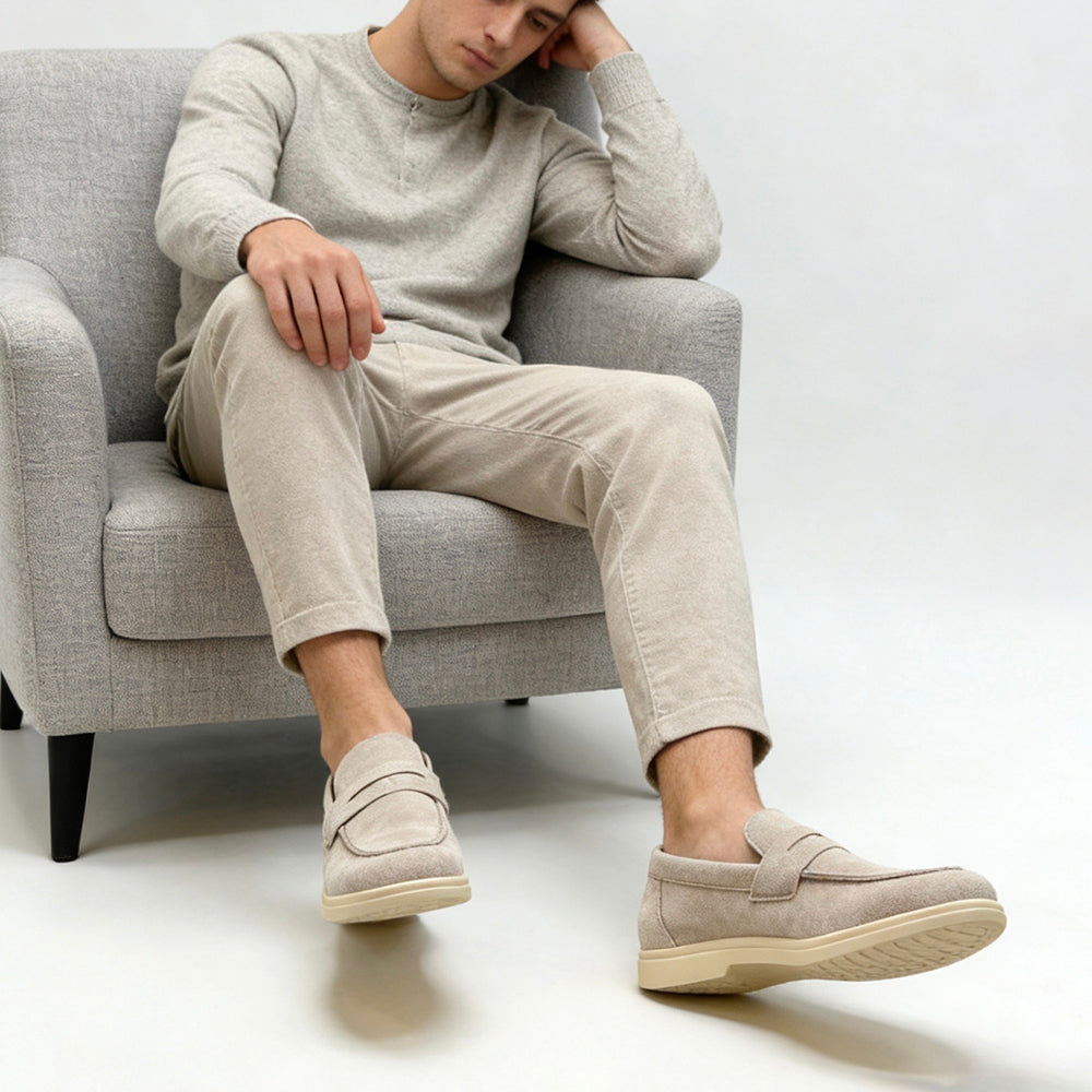 Mocassini Uomo in Camoscio Sintetico con Suola EVA – Scarpe Casual Eleganti Comfort nero blu camel khaki beige