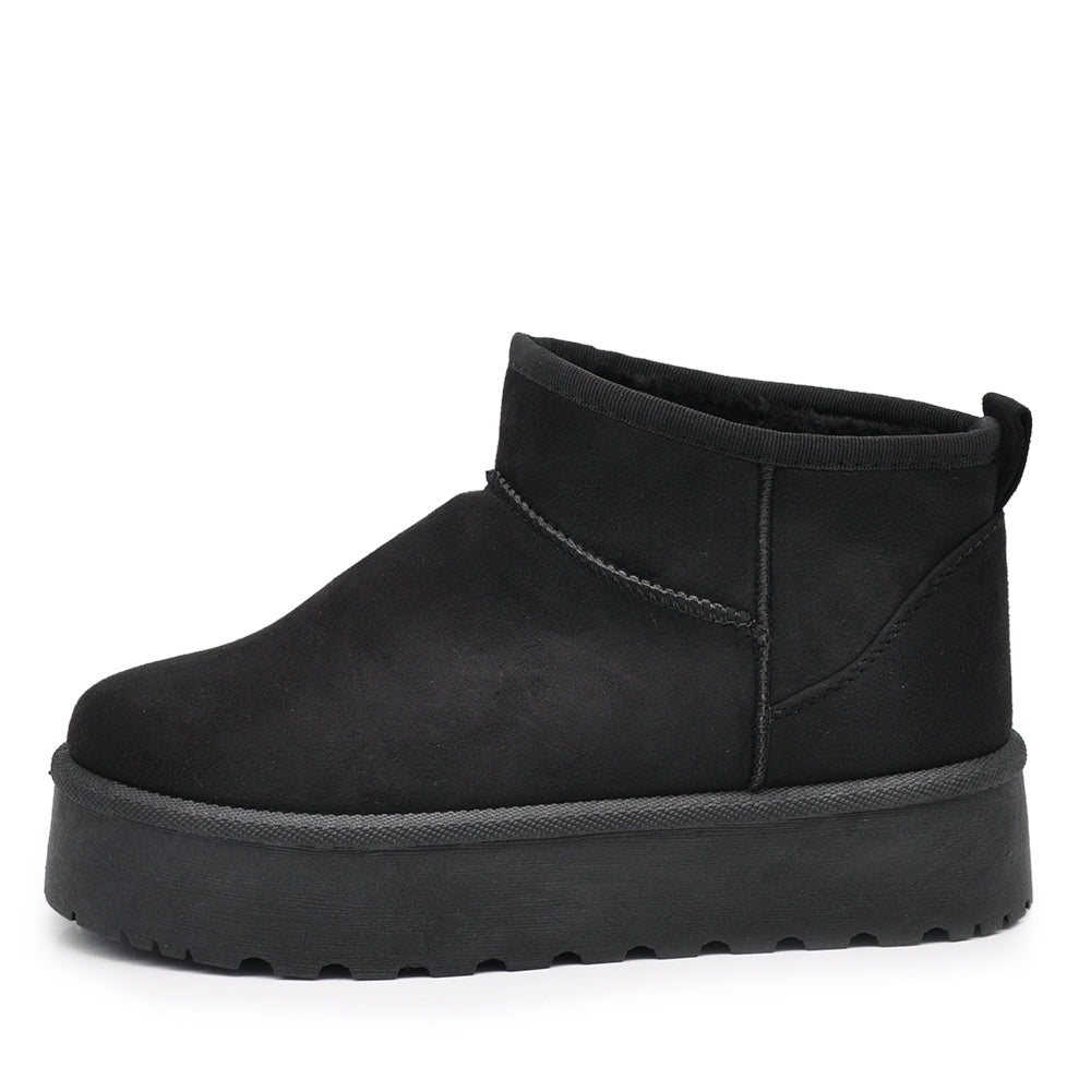 Stivali Mammut Camoscio Pelosi Con Pelliccia Pelo da Donna Doposci Platform R-17