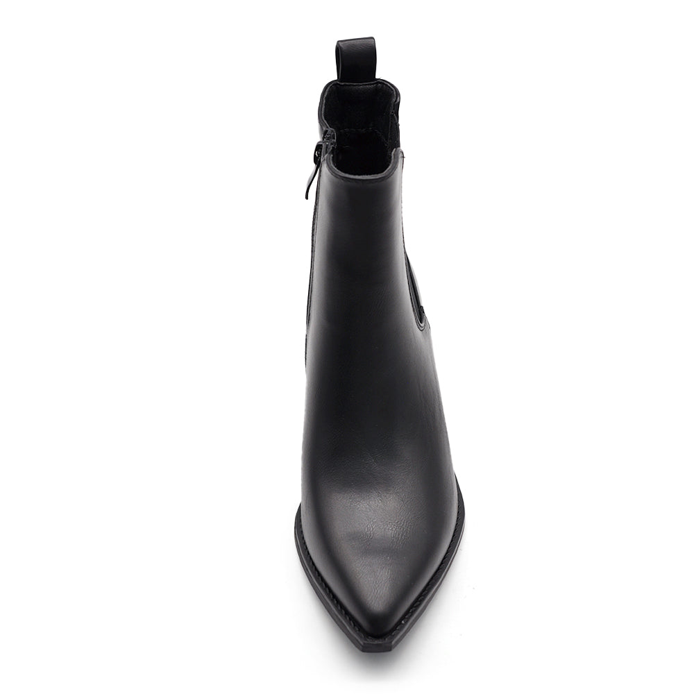 Stivaletti Texani Donna Chelsea Boots con Tacco Largo 6 cm, Punta a Punta, Elastico Laterale e Zip Stile Western Camperos GL76