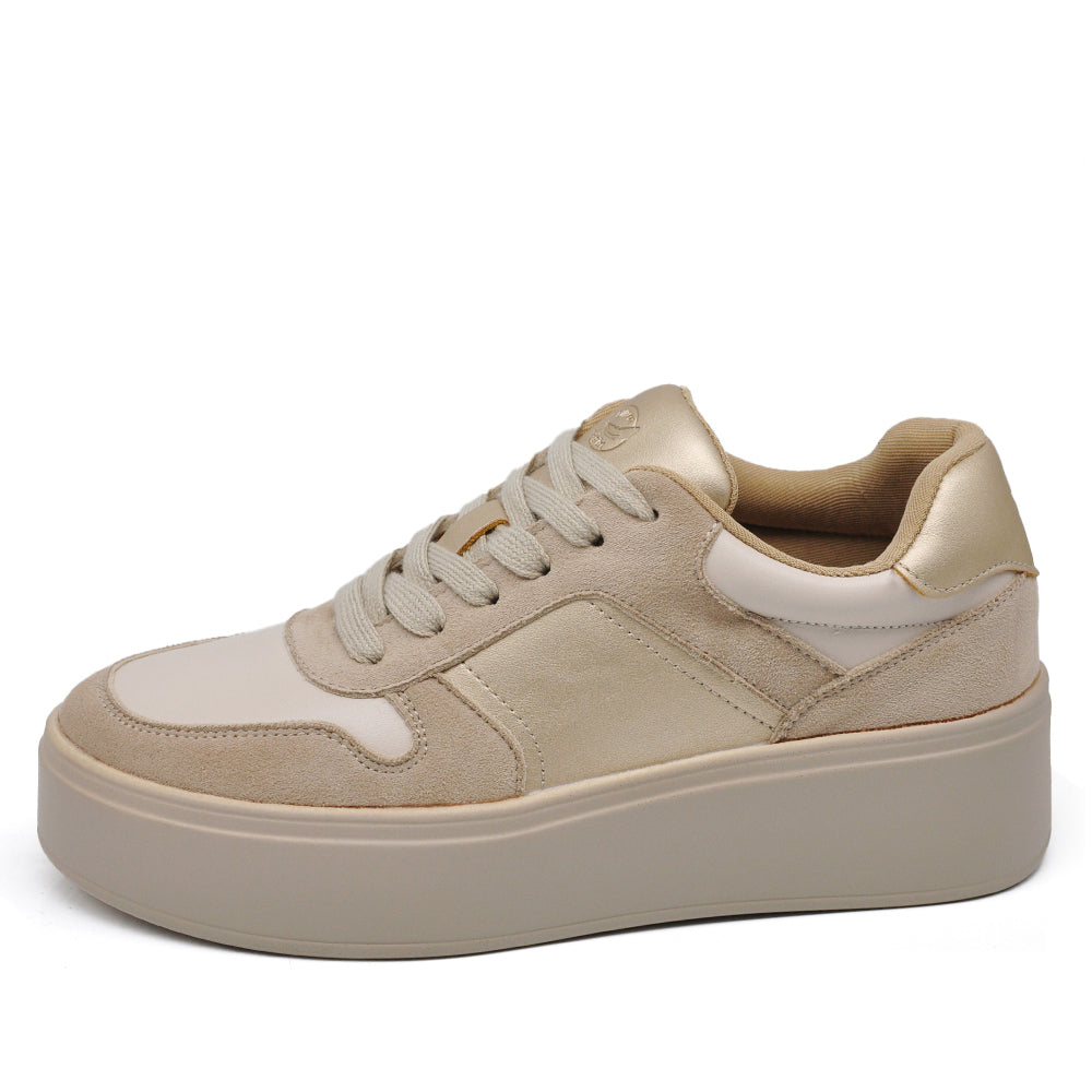 Sneakers Scarpe Sportive Da Ginnastica Donna Con Platform MP2736-1 nero beige