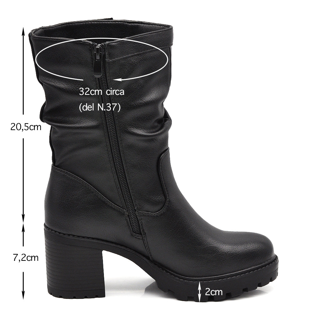 Stivaletti Tronchetti Da Donna Tacco Medio Elastico Cavilgia Platform G699