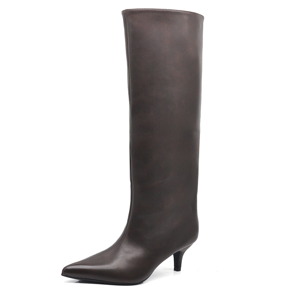 Stivali Donna al Ginocchio con Tacco Medio e Punta Affusolata – Eleganti e Versatili A9813 nero