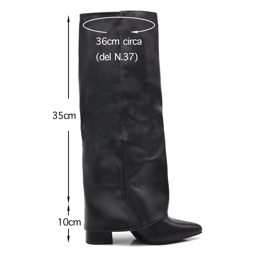 Stivali in ghetta A Punta Westen Con Tacco Alto in Ecopelle Da Donna G702