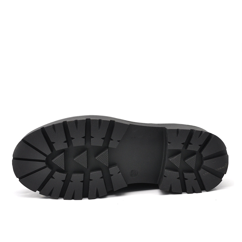 Scarpe stringate platform da donna stile casual – mocassini chunky con suola alta