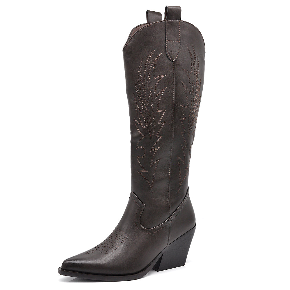 Stivali Stivaletti Da Donna Texani Cowboy Cowgirl A Punta Etnici Ricamati LY80-12 GA021