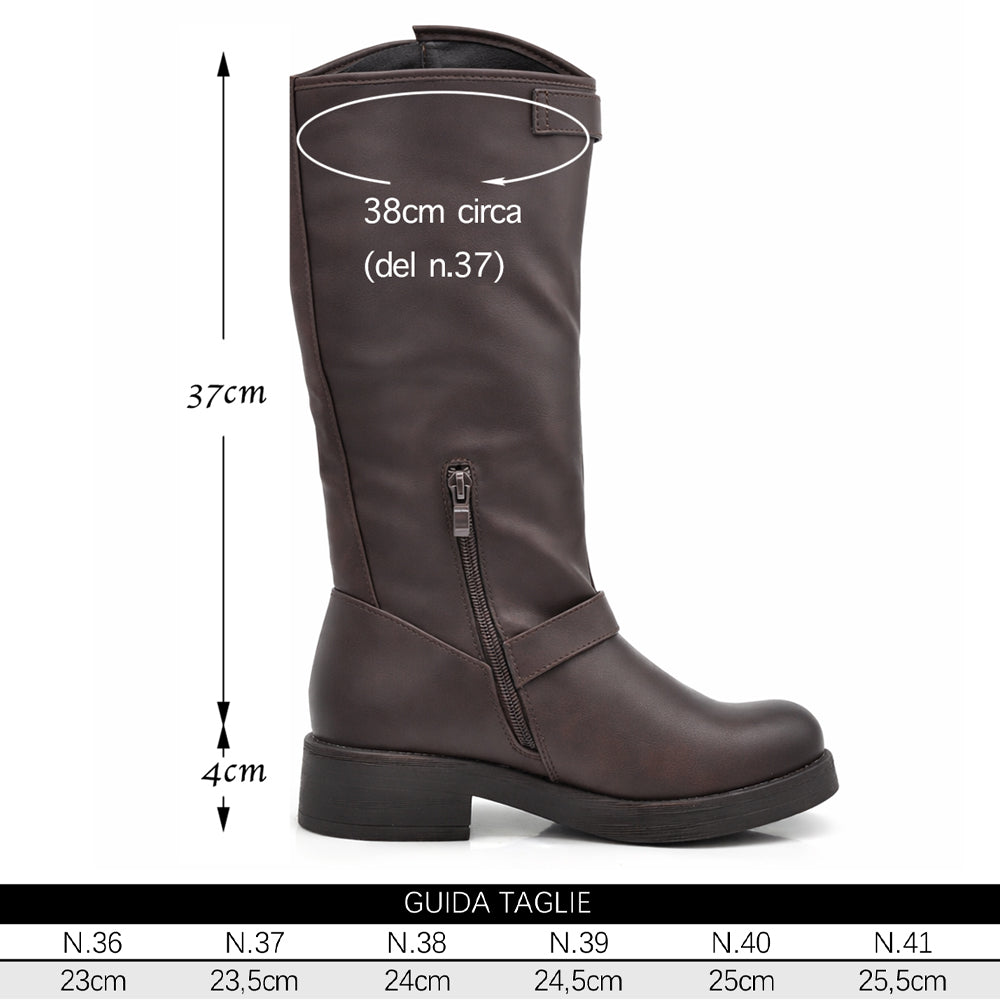 Stivali Da Donna Moto Motociclista Biker Anfibi Doppie Fibbie YG883