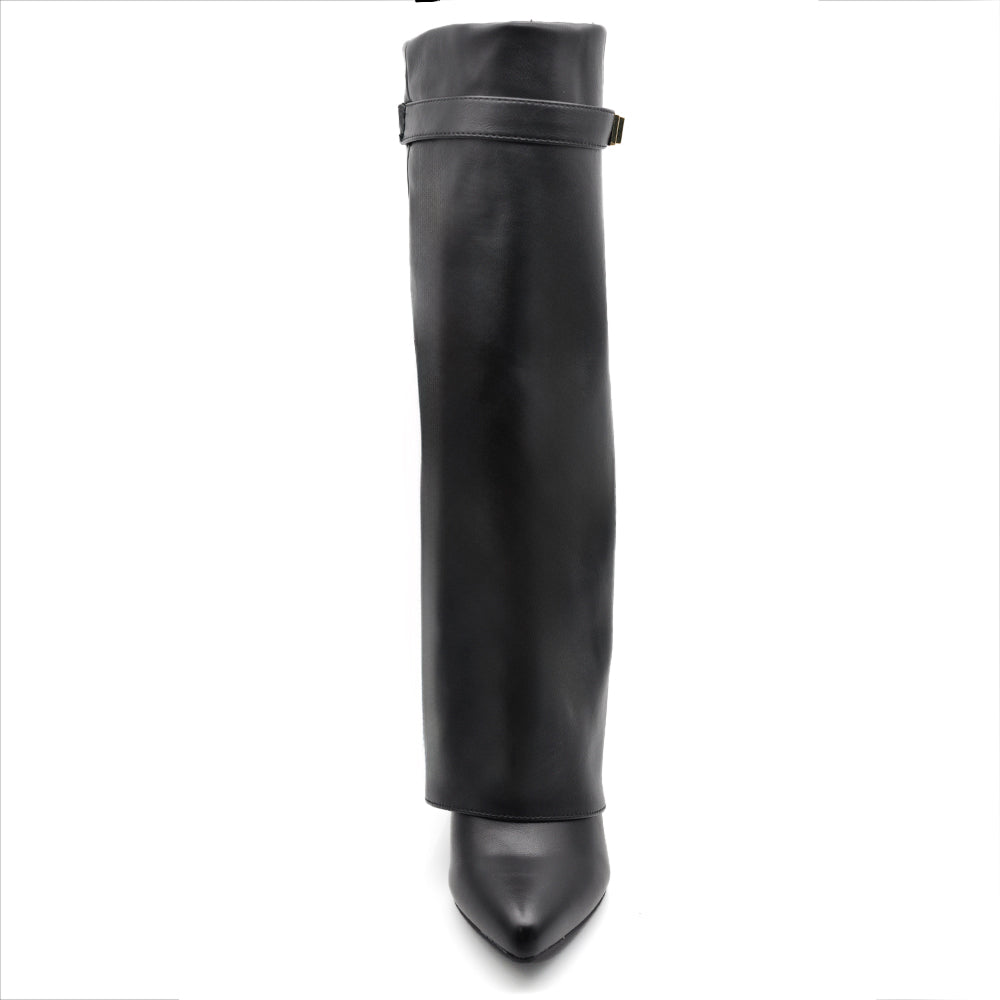 Stivali Donna A Punta  Con Zeppa Stile Western – Alti al Ginocchio 6887