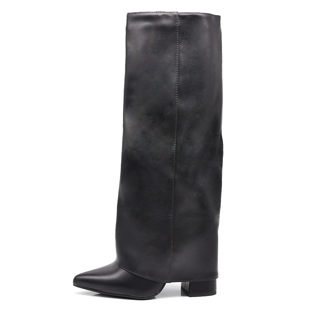 Stivali in ghetta A Punta Westen Con Tacco Alto in Ecopelle Da Donna G702