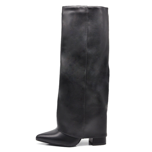 Stivali in ghetta A Punta Westen Con Tacco Alto in Ecopelle Da Donna G702