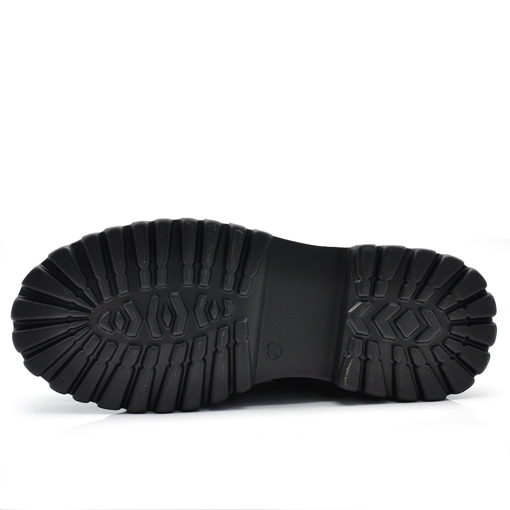 Stivali Stivaletti Platform Donna Anfibi combat boots lacci Platform YL273 nero