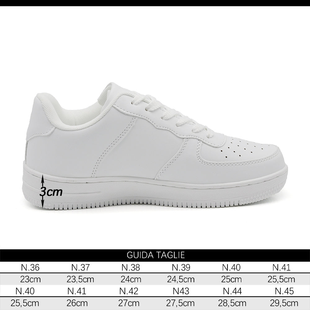 Sneakers Donna Basse Casual Sportive con Lacci, Punta Traforata e Suola Spessa, Scarpe Urban Streetwear GRZ9927 nero bianco