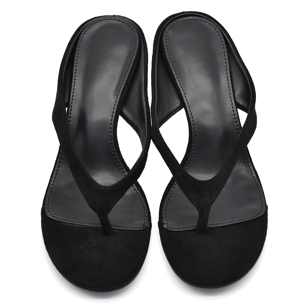 Sandali Infradito Donna con Tacco a spillo, Sabot Eleganti in Camoscio Sintetico