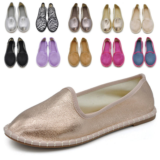 Ballerine Friulane Scarpe Veneziane Donna In Velluto o ecopelle laminato M526