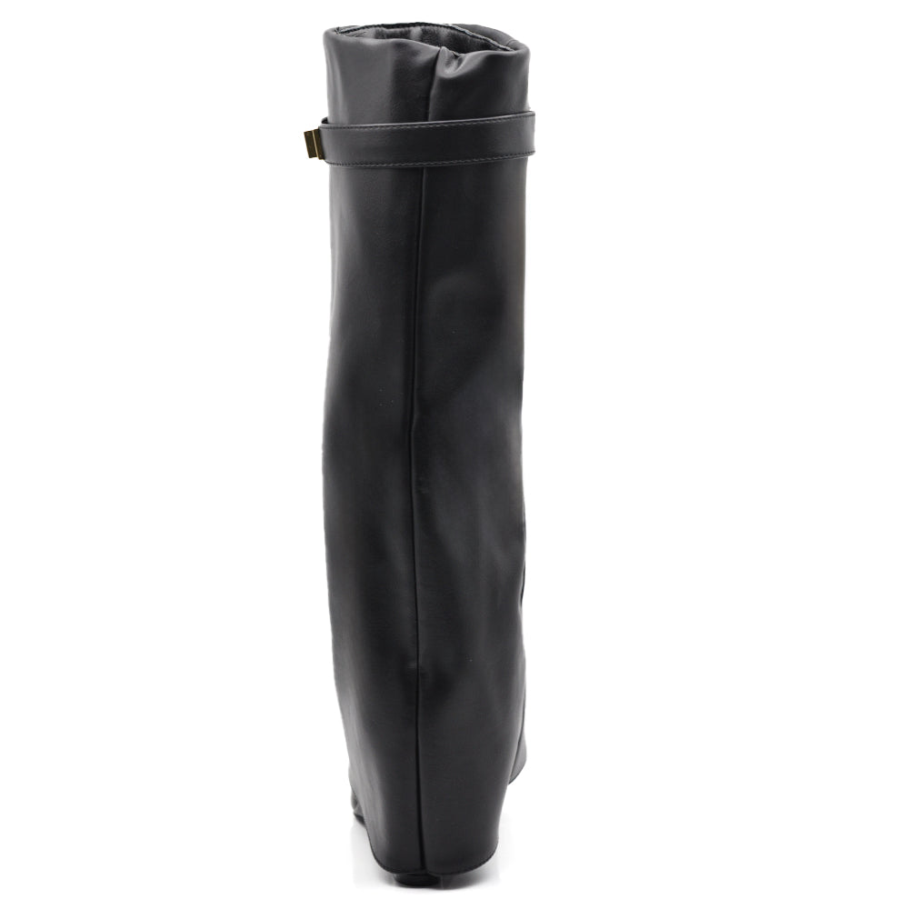 Stivali Donna A Punta  Con Zeppa Stile Western – Alti al Ginocchio 6887