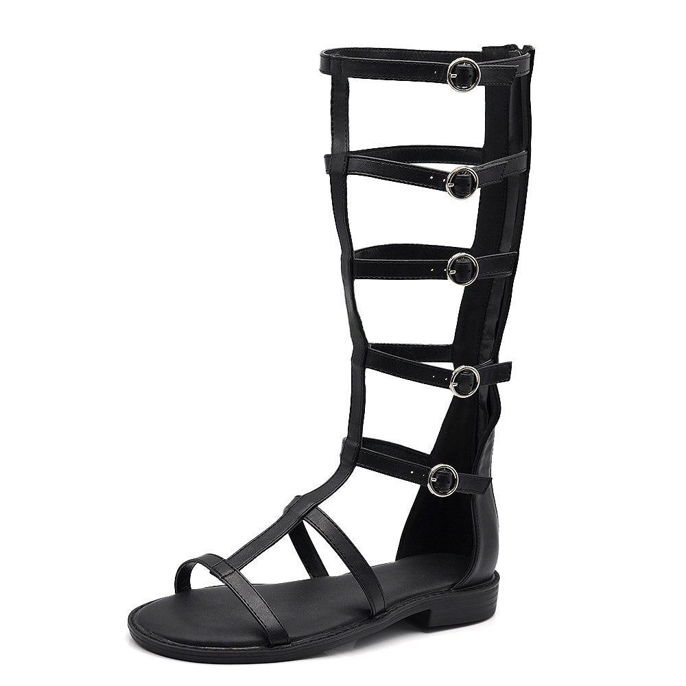 Sandali Gladiatore Stivali Estivi Alti al Polpaccio Donna Borchie Fibbia 5407