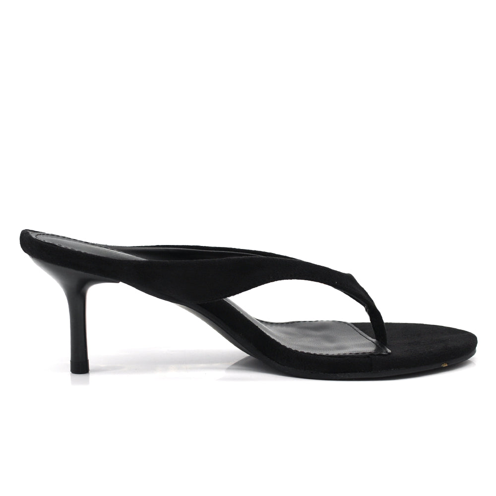 Sandali Infradito Donna con Tacco a spillo, Sabot Eleganti in Camoscio Sintetico