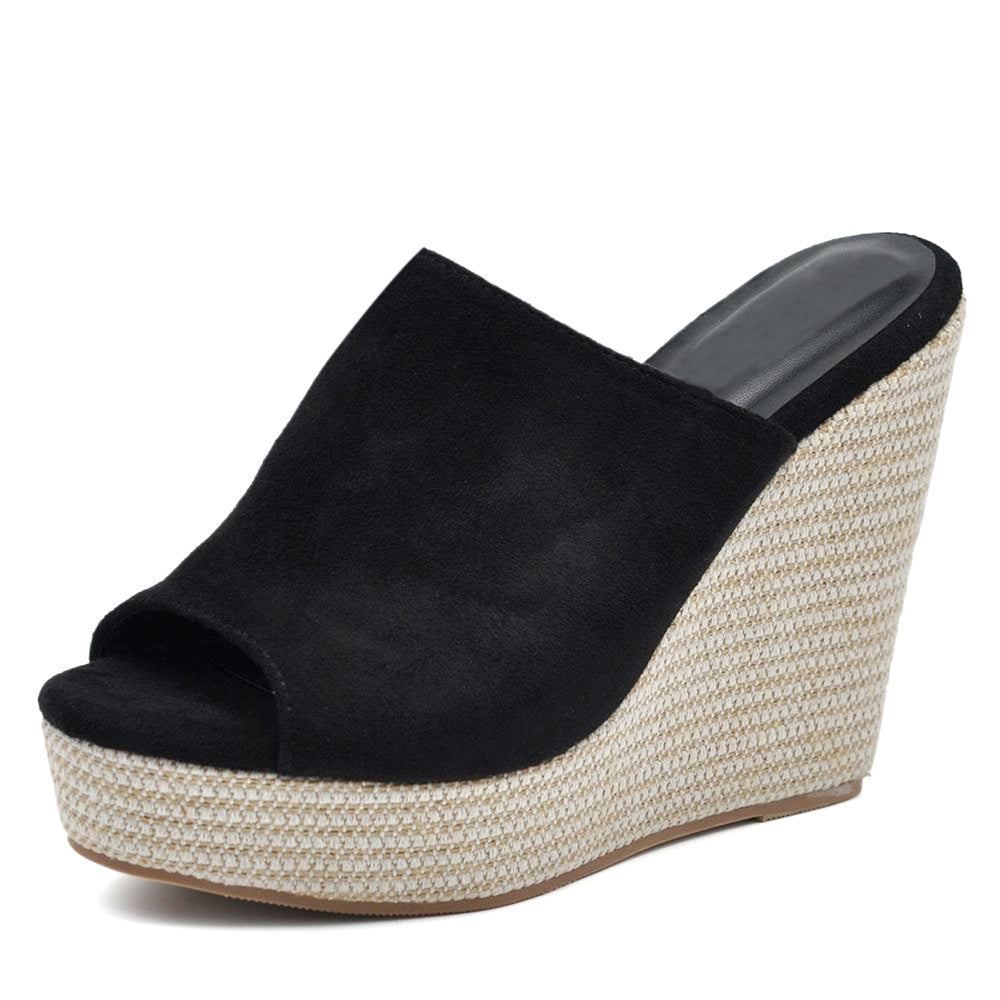 Scarpe Sandali Ciabatte Zoccoli Da Donna Con Zeppe Donna Estive Eleganza e Comfort Suede  Z7212-02