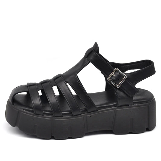 Scarpe Sandali Da Donna Con Platform Ragnetto MP9009 nero bianco