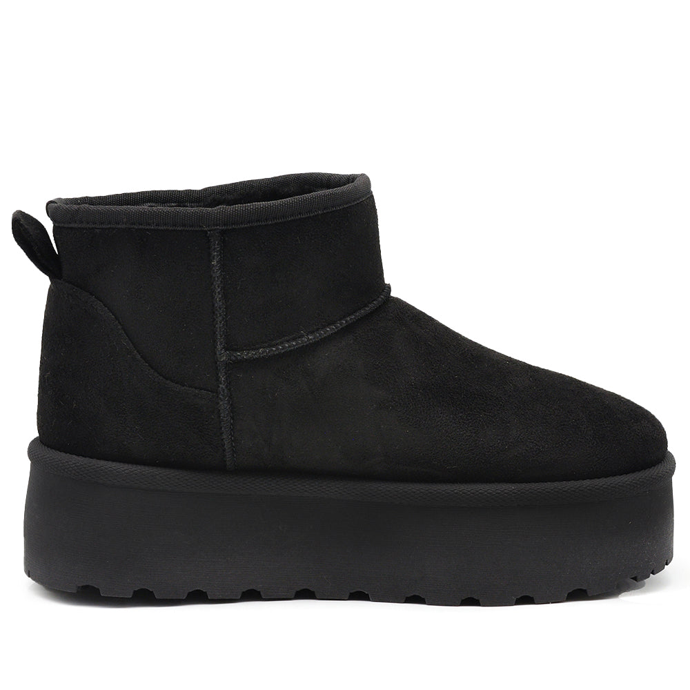 Stivali Mammut Camoscio Pelosi Con Pelliccia Pelo da Donna Doposci Platform 85-62 nero marrone