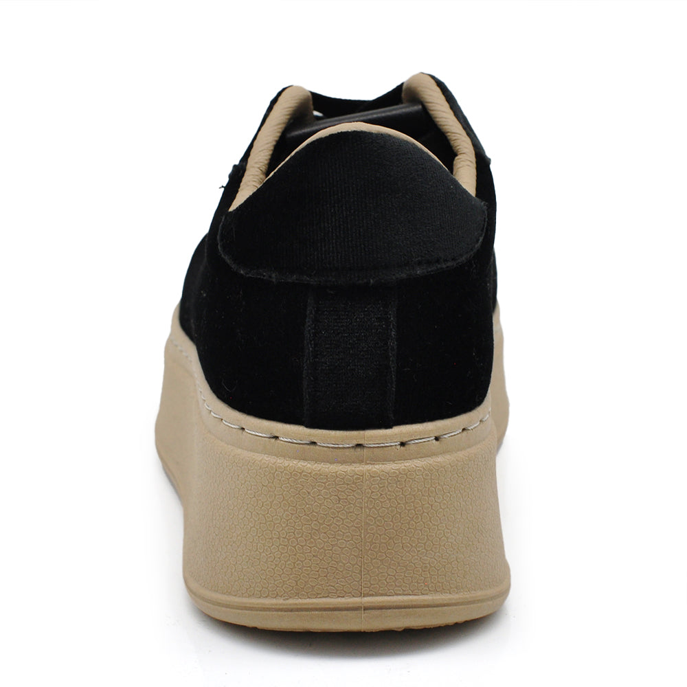 Sneakers donna platform eleganti con applicazioni gioiello scarpe casual moda comfort con decorazioni brillanti AD-147 velluto