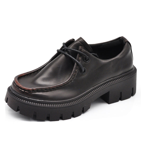 Scarpe Da Donna Mocassini Loafer Con Lacci Stringati Platform G707