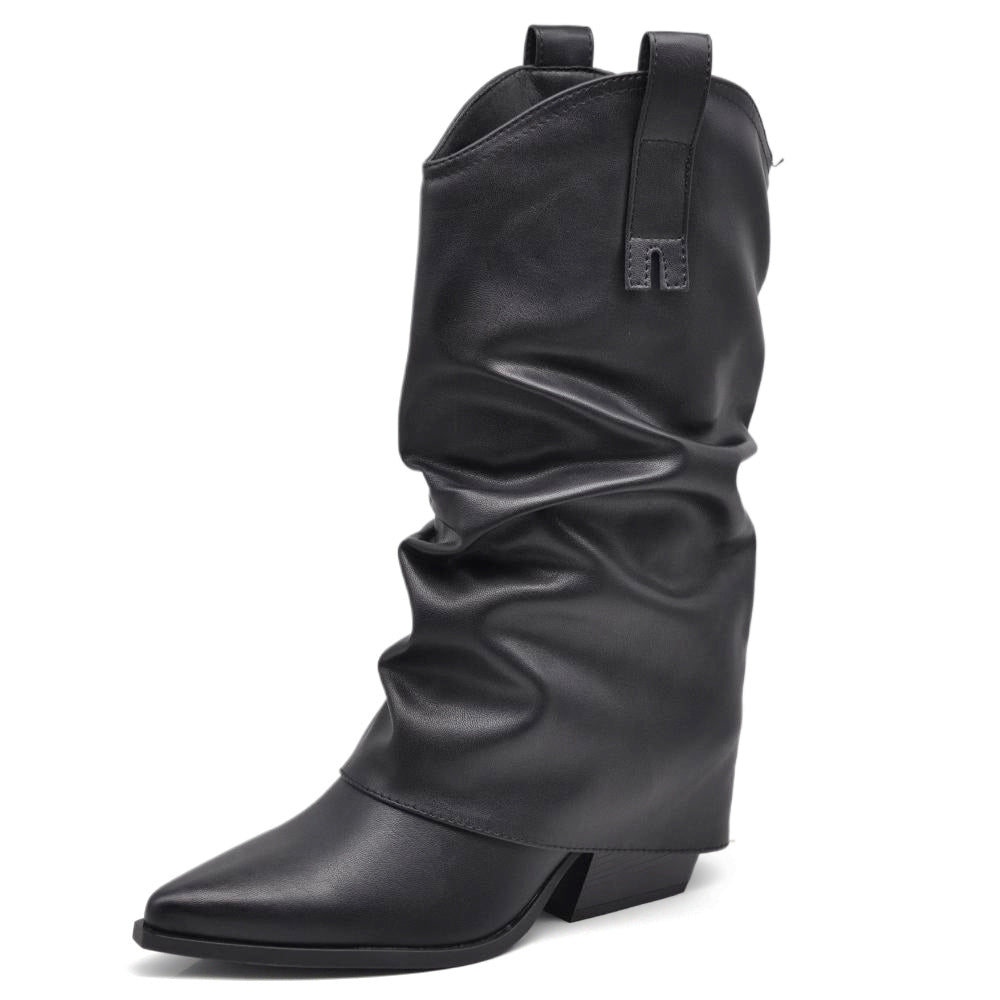 Scarpe da Donna Stivali Stivaletti Arricciati Con Ghette A Punta G695