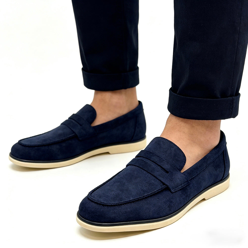 Mocassini Uomo in Camoscio Sintetico con Suola EVA – Scarpe Casual Eleganti Comfort nero blu camel khaki beige