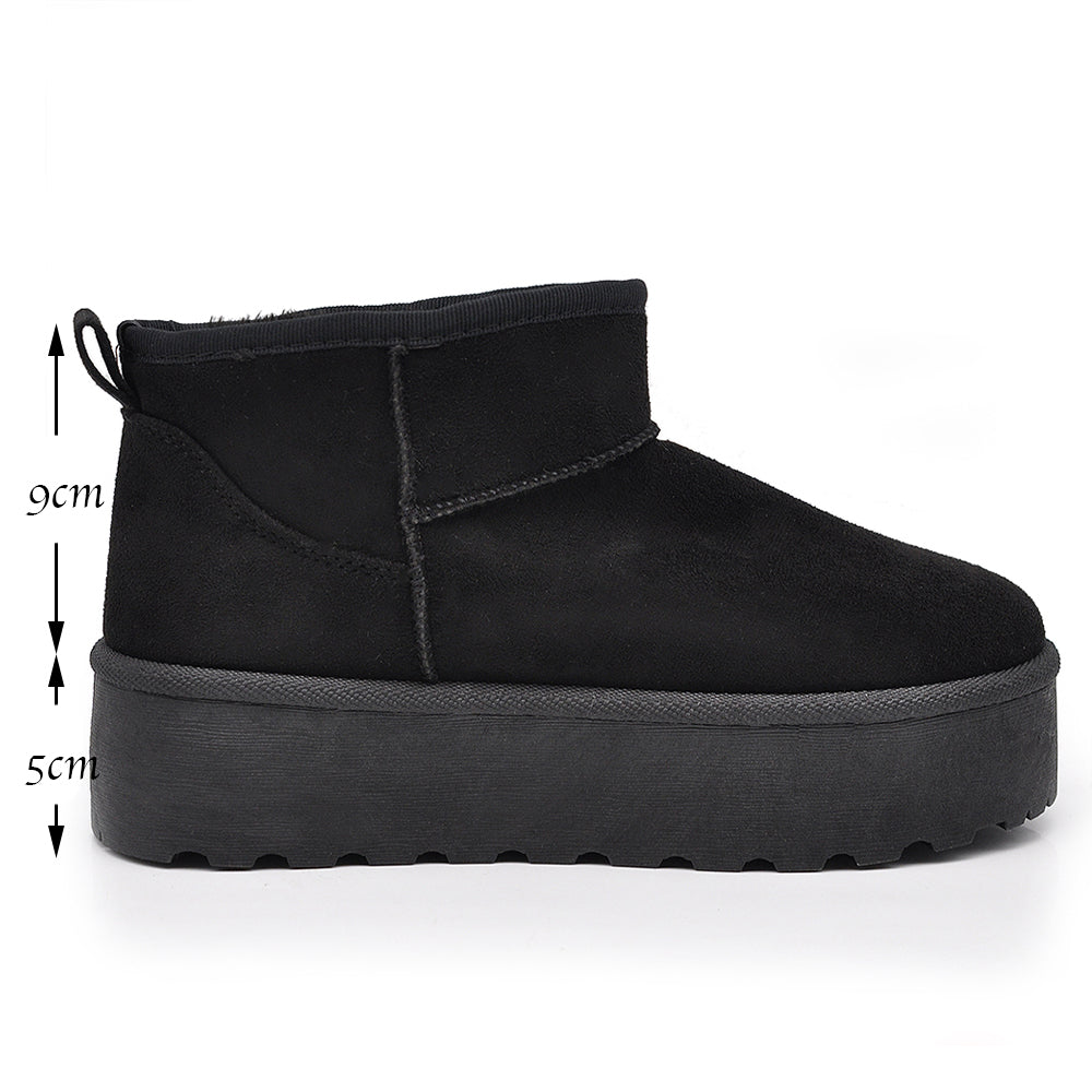 Stivali Mammut Camoscio Pelosi Con Pelliccia Pelo da Donna Doposci Platform P309 leopardato maculato