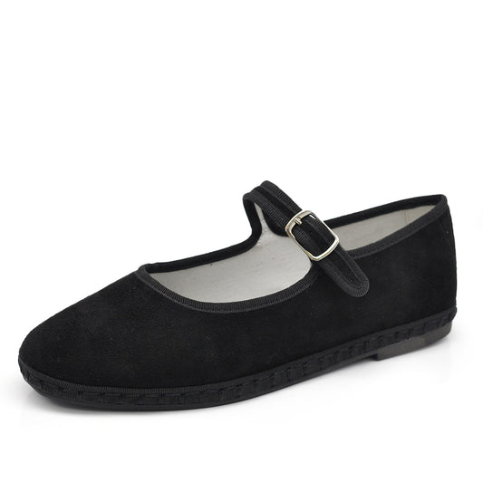 Ballerine Friulane Scarpe Veneziane con Cinturino Da Donna In Camoscio sintetico 55202