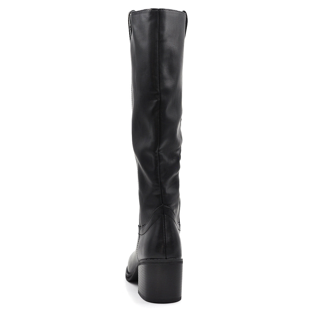 Stivali da Donna Biker Motociclista Apertura Del Gambale Taglio Sagomato G688