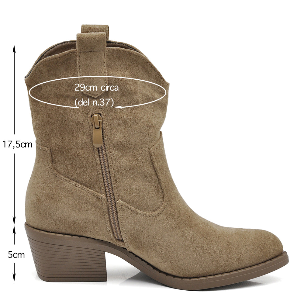 Stivali Stivaletti da Donna Camperos Texani Camoscio Sintetico IF678-1 nero khaki beige