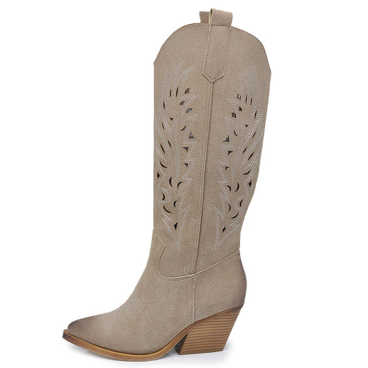 Stivali Camperos Texani Traforati Etnici Cowboy Primaverili Estivi Da Donna 80-8