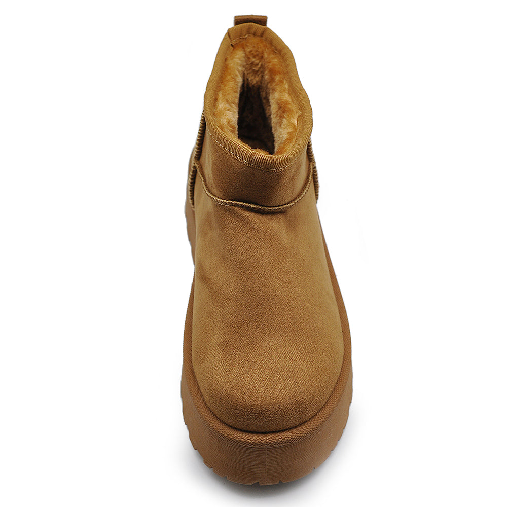 Stivali Mammut Camoscio Pelosi Con Pelliccia Pelo da Donna Doposci Platform R-17
