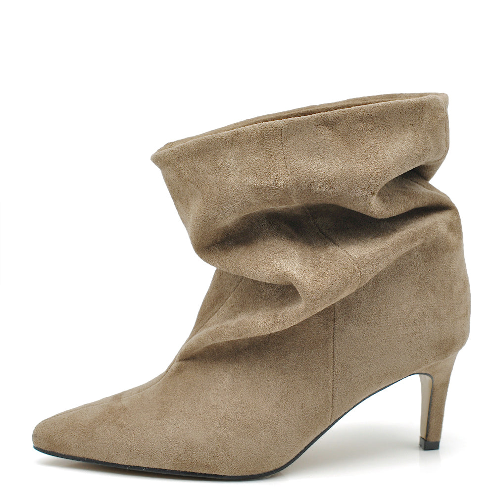 Stivaletti Donna Gambale Largo Morbido – Tronchetti Slouchy con Tacco Medio Elegante